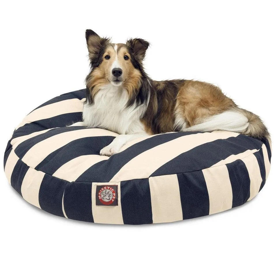 Vertical Stripe Round Dog Bed