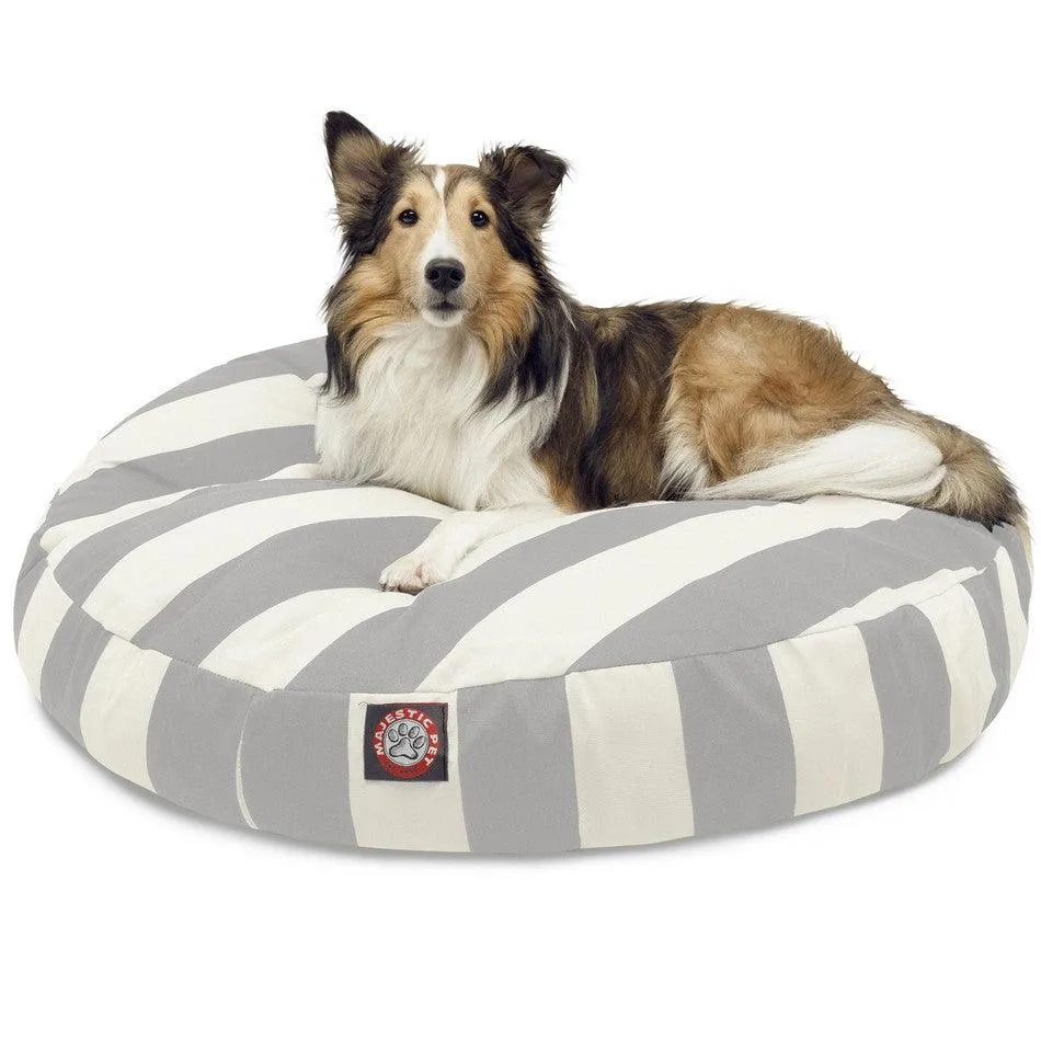 Vertical Stripe Round Dog Bed