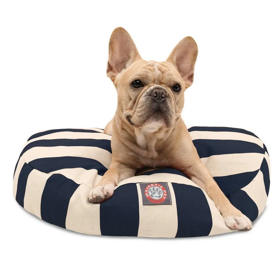 Vertical Stripe Round Dog Bed