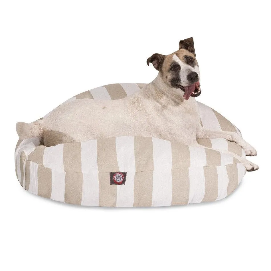 Vertical Stripe Round Dog Bed