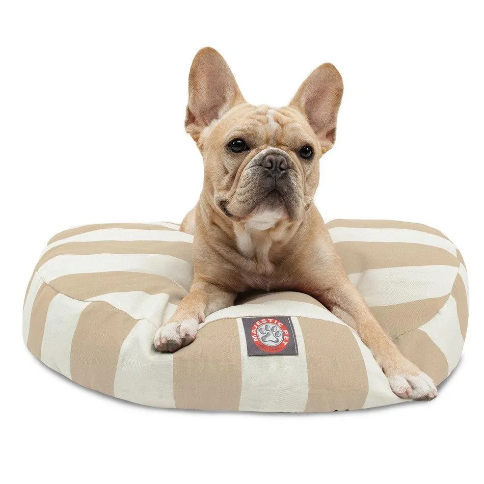 Vertical Stripe Round Dog Bed