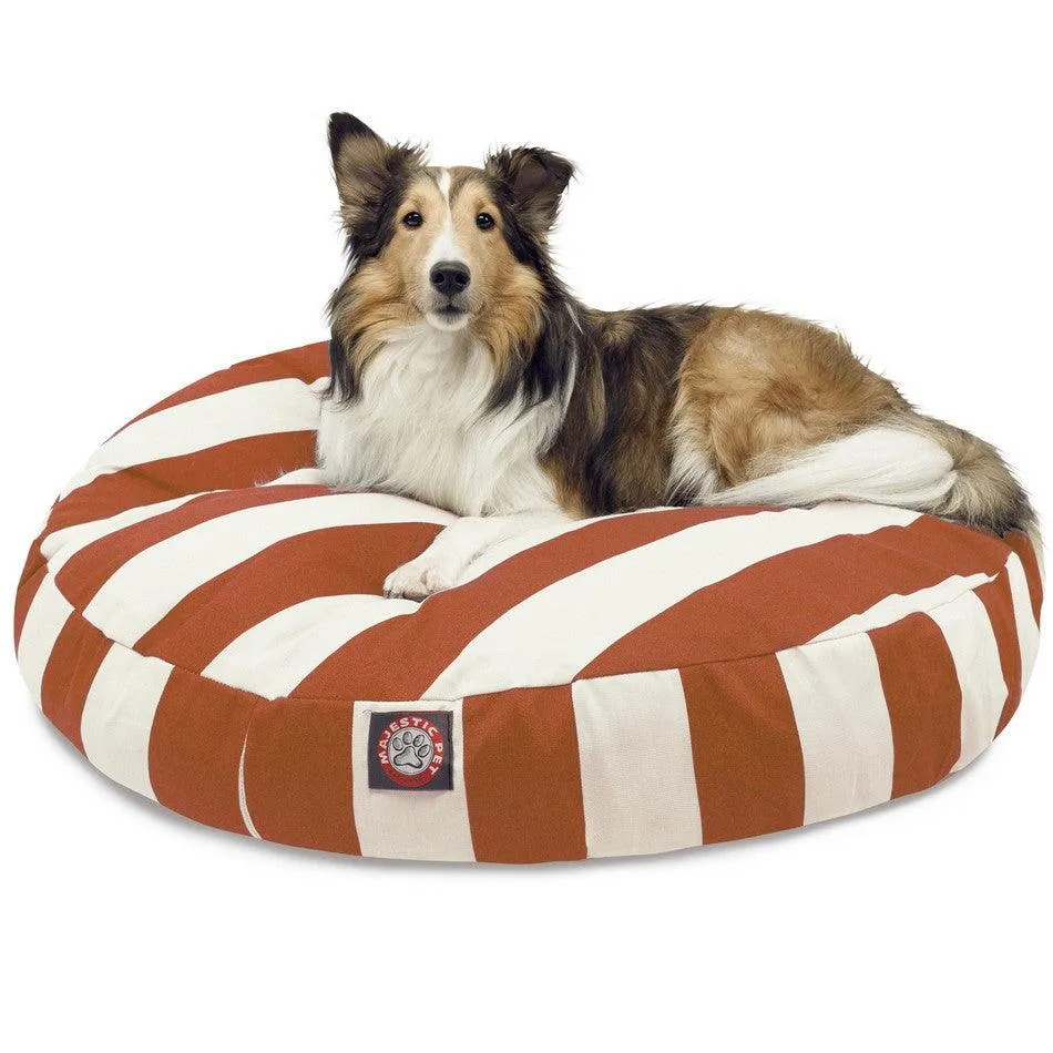 Vertical Stripe Round Dog Bed