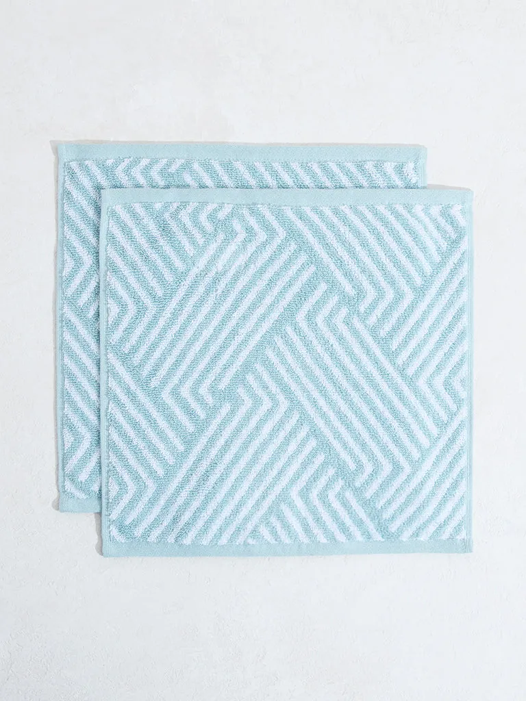 Westside Home Aqua Step Face Towel (Set of 2)