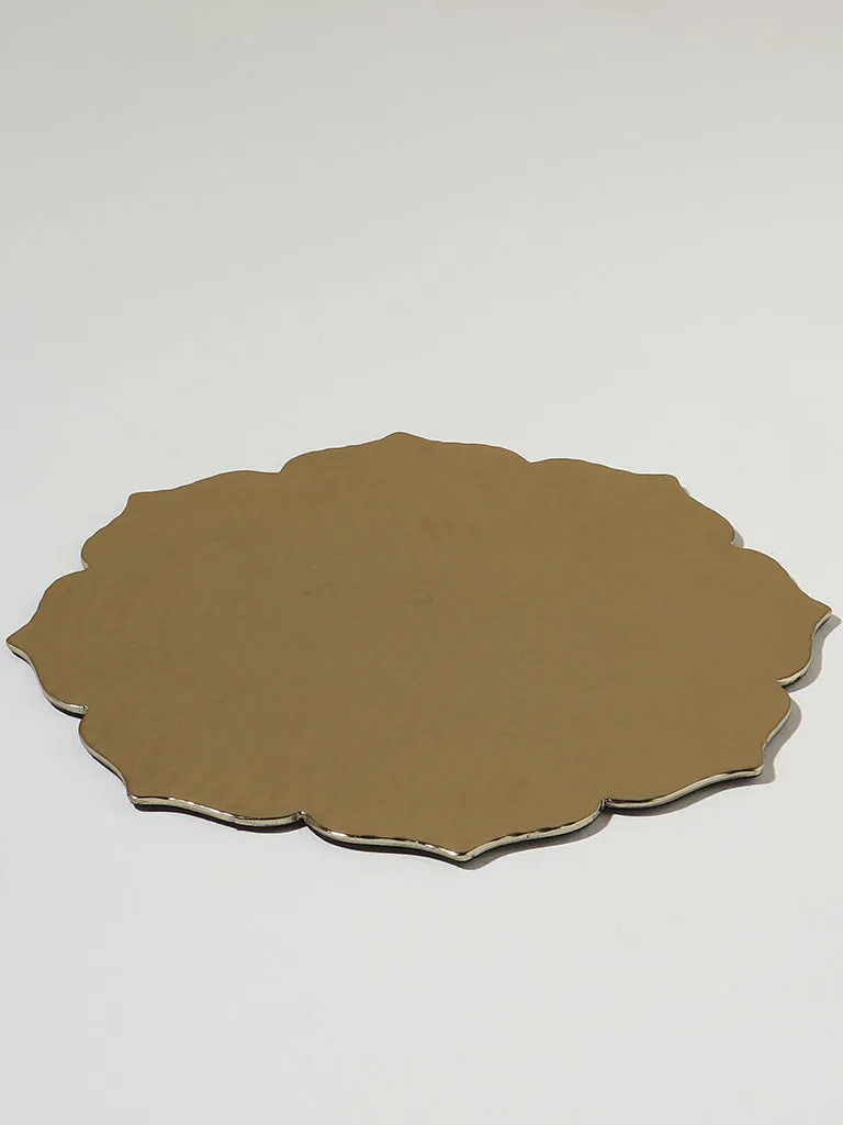 Westside Home Dull Gold Punched Lotus Placemat