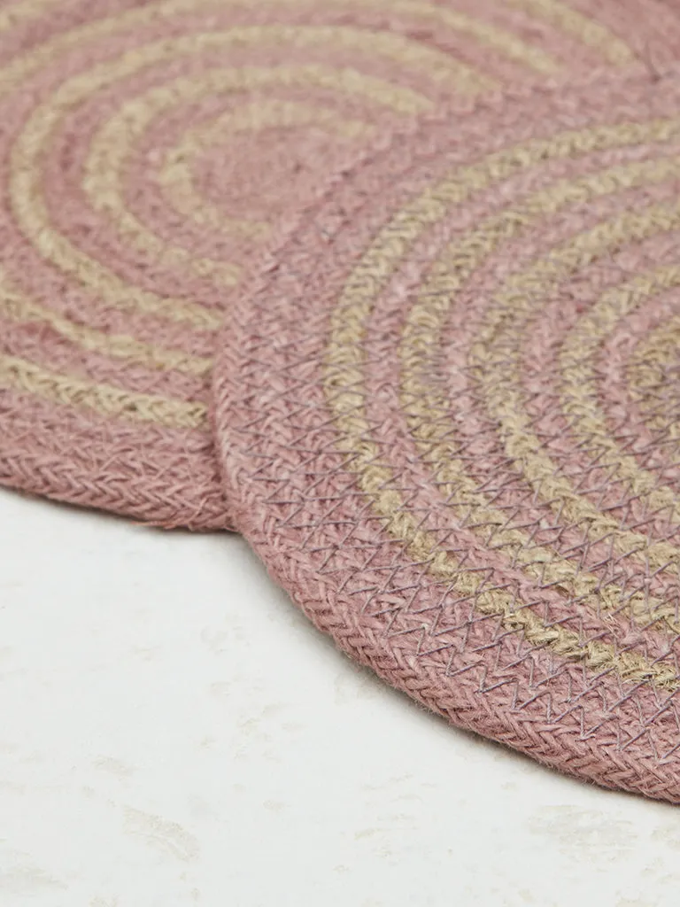 Westside Home Dusty Pink Circular Swirl Trivets (Set of 2)