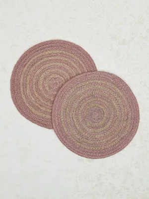 Westside Home Dusty Pink Circular Swirl Trivets (Set of 2)