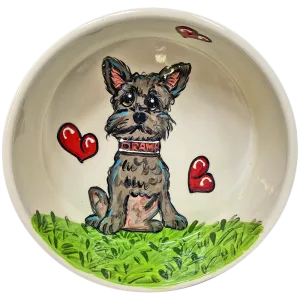 Yorkie Terrier | Hand Painted Ceramic Dog Bowl