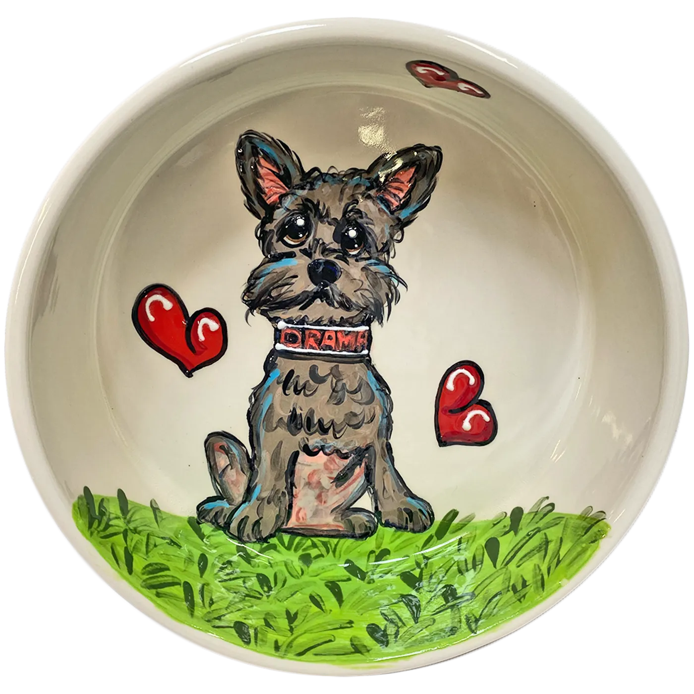 Yorkie Terrier | Hand Painted Ceramic Dog Bowl